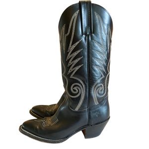 Frye Western Cowgirl Black Leather Boots Size 8